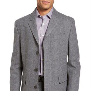 Hart Schaffner Marx Maitland Modern Fit Wool Blend Overcoat (Light Grey) - 48R